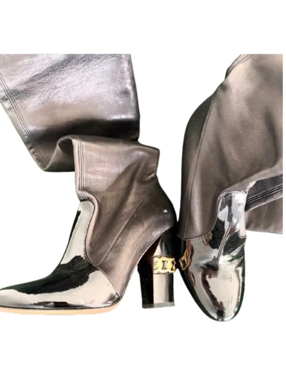 LUXURY BRAND Stretch leather over the knee boot